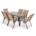 Conjunto de Jardín y Terraza con Mesa de Cristal