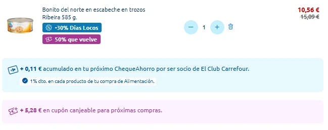 Ticket Bonito del Norte Ribeira Carrefour