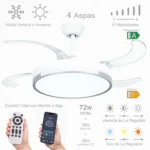 Ventilador de Techo con Aspas Desplegables y LED Regulable