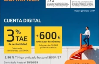 Cuenta Digital Bankinter 3TAE 2