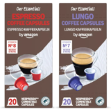 Cápsulas de Café Compatibles con Nespresso by Amazon (Espresso o Lungo, 20 Unidades)