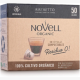 Cápsulas de Café NOVELL Ristretto Residuo 0 50 Unidades (Compatibles Nespresso, 100% Compostables)