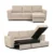 Chaise Longue Reversible ASTON 3 Plazas con Cama (en 3 Colores)