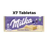 7 Tabletas de Chocolate Blanco Milka 90g.