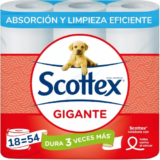 Papel Higiénico Scottex Gigante 18 Rollos (equivalente a 56 rollos)