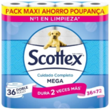 Papel Higiénico Scottex Mega 36 Rollos (=72 Rollos)