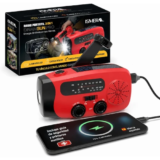 Radio Portátil Solar con Manivela de Carga y Linterna (con función power bank)