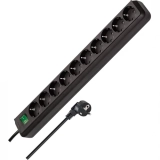 Regleta de 10 enchufes Brennenstuhl Eco-Line (Protección de contacto aumentada, interruptor y cable de 3m)