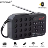 Reproductor Digital Solar con Radio FM y Bluetooth
