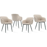 Juego de 4 Sillas de Comedor Goeurvant Beige